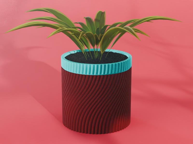 Mizu Planter Pot, Scalloped Bezier | Small, Medium, Large | Self Watering and Drip Tray 