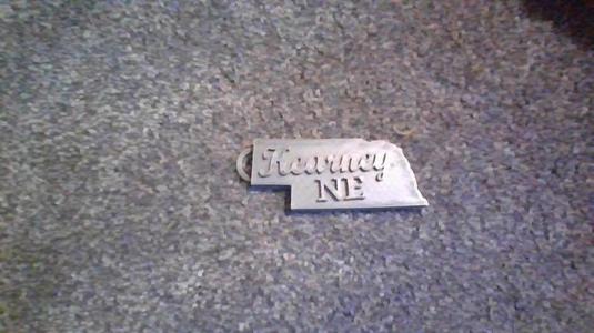 Nebraska Keychain With space for city name (customize yourself)