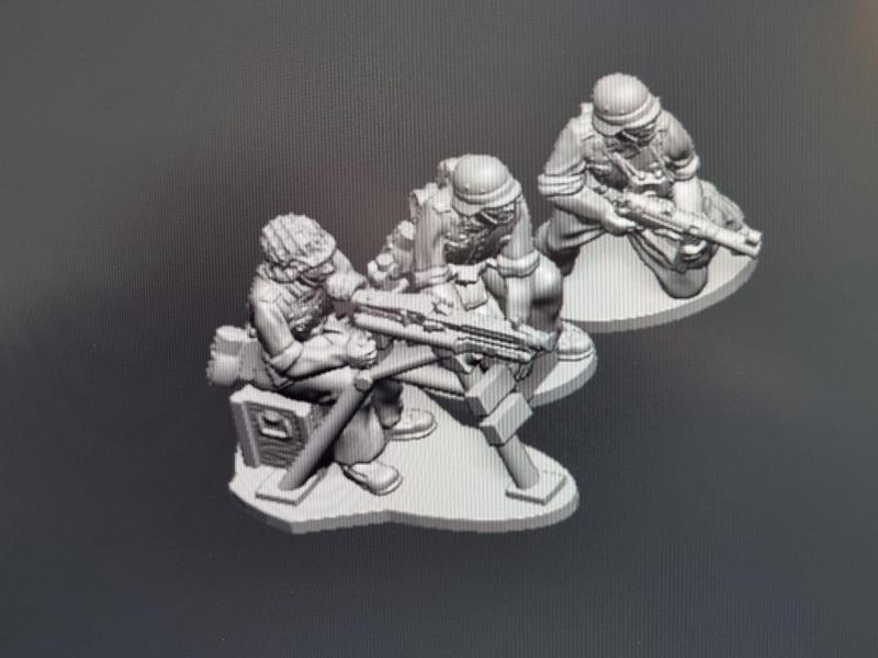 BRM5-6 WW2  German MMG and scouts 6 figures 20mm 1/72 elhiem