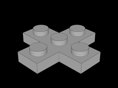 Lego Compatible (15397.dat) Plate  3 x  3 Cross