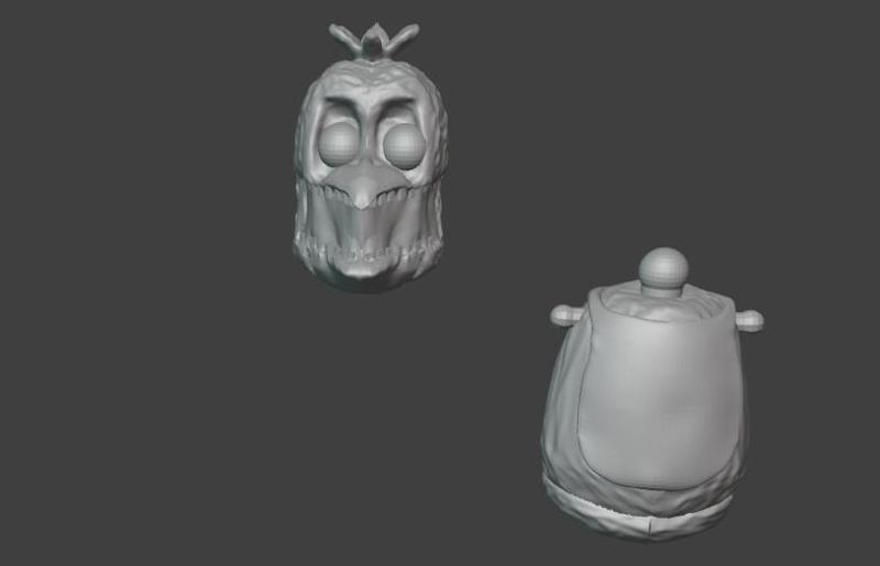 Funko compatible withered Chica head and body