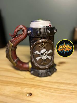 Pirate Tavern Stein Can Koozie with Siren Tentacle Handle