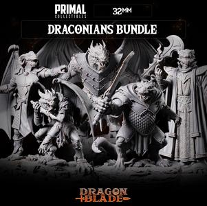 5 miniatures - 32mm - Draconians Bundle - DragonBlade