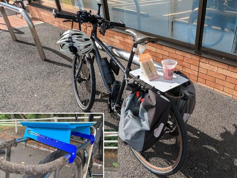 Foldable Table on Rear Bike Rack