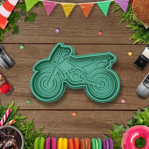 Motocross bike cookie cutter / stamp