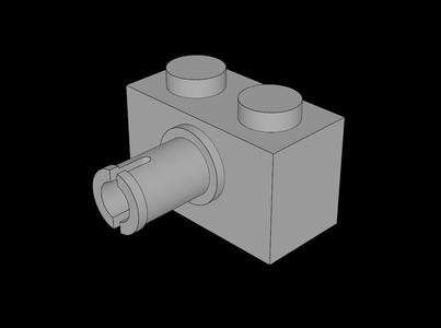 Lego Compatible (44865.dat) Brick  1 x  2 with Pin with Bottom Stud Holder