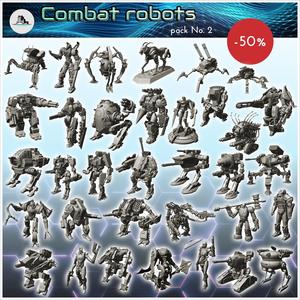 Combat robots pack No. 2 - Future Sci-Fi SF Post apocalyptic Tabletop Scifi Wargaming Planetary exploration RPG Terrain