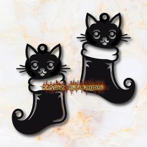 kitten elf sock earrings.stl