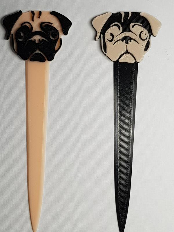 Pug Letter Opener/Mops Brieföffner