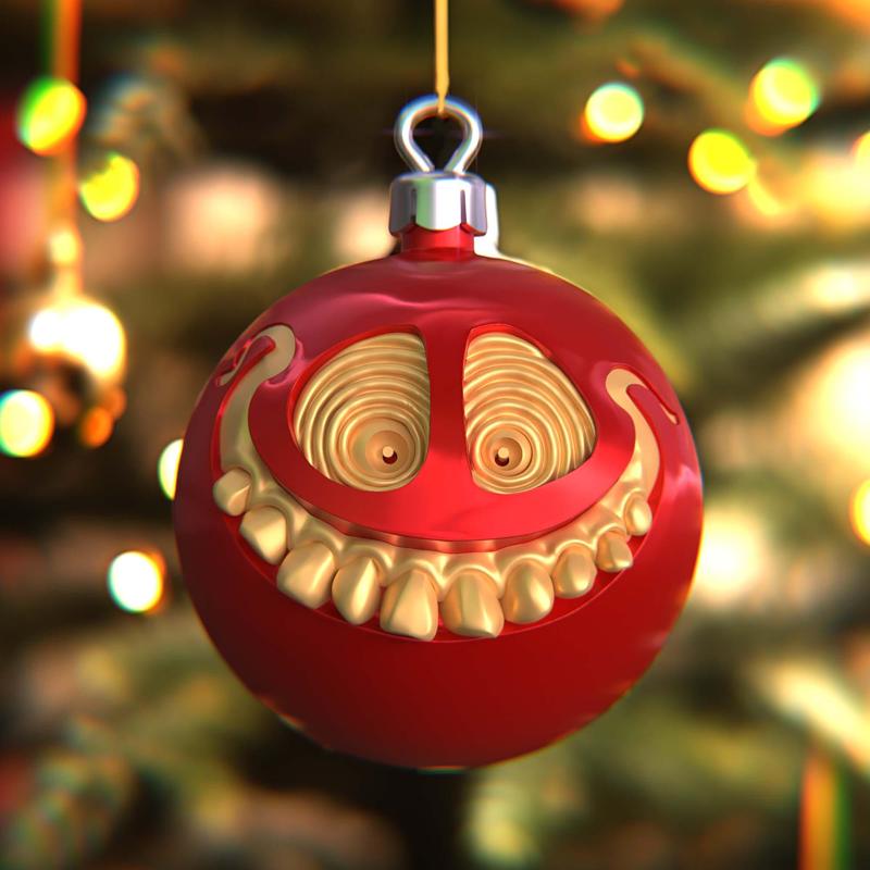 Grinning Christmas Ornament  