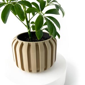 The Panu Planter Pot with Drainage: Tray & Stand Included | Modern and Unique Home Decor for Plants