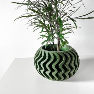 The Noli Planter Pot with Drainage | Tray & Stand Included | Modern and Unique Home Decor for Plant