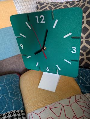 Modern Square Minimalist Clock with Stand