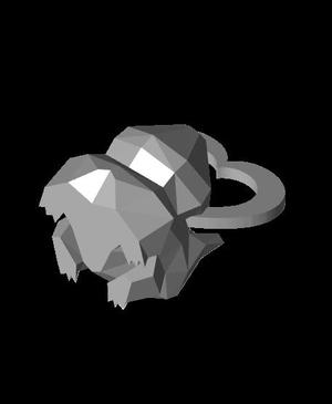 Low poly bulbasaur heart keychain.stl