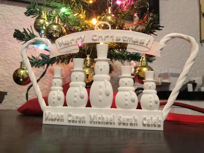 Customizable Snowman Family Ornaments