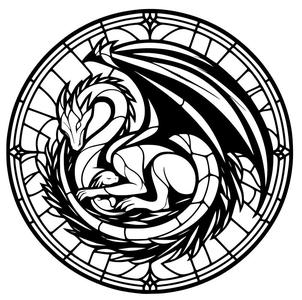 wall art / coaster: Mother dragon