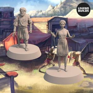 Civilians of Ago Cadmus, City of Eros (2 miniatures) - 3D printable miniature - STL file