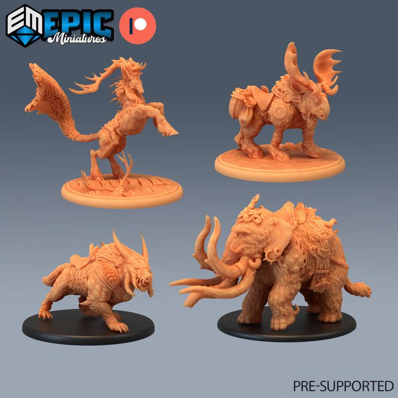 Arctic Mount Set / Mammoth / Boar / Deer King / Snow Moose / Wild Animal Cavalry / Winter Ice Encounter