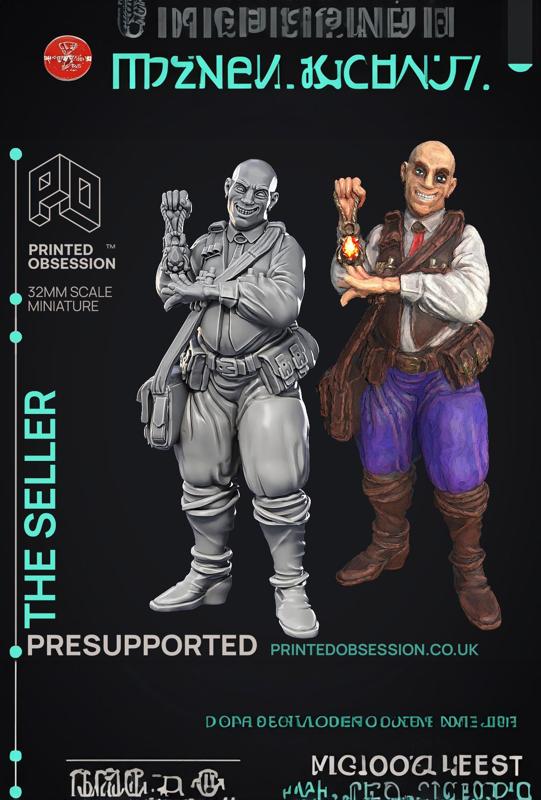Salesman - Freindly NPC - PRESUPPORTED - Illustrated and Stats - 32mm scale 