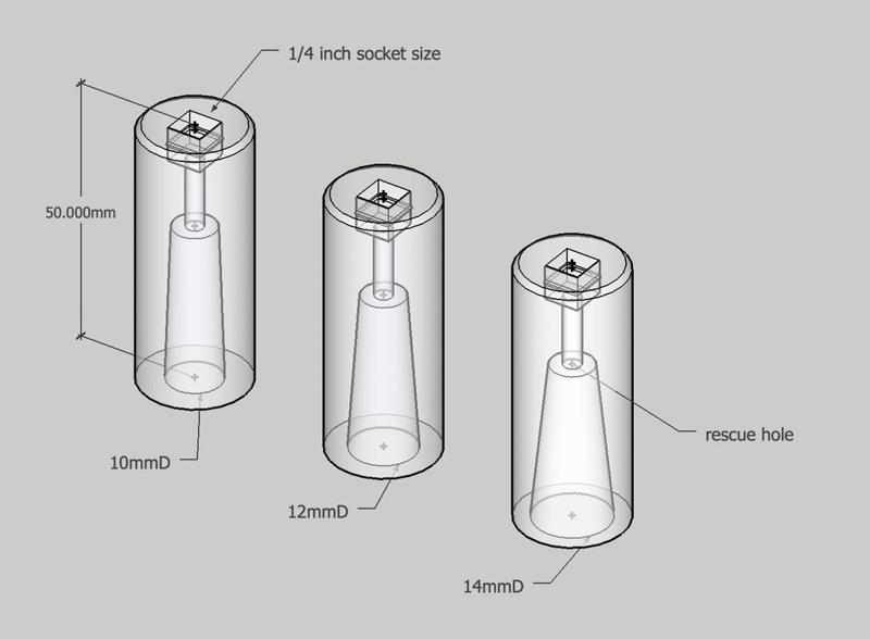 wheel air cap driver for 1/4inch socket