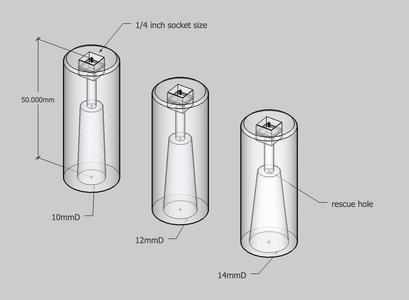 wheel air cap driver for 1/4inch socket