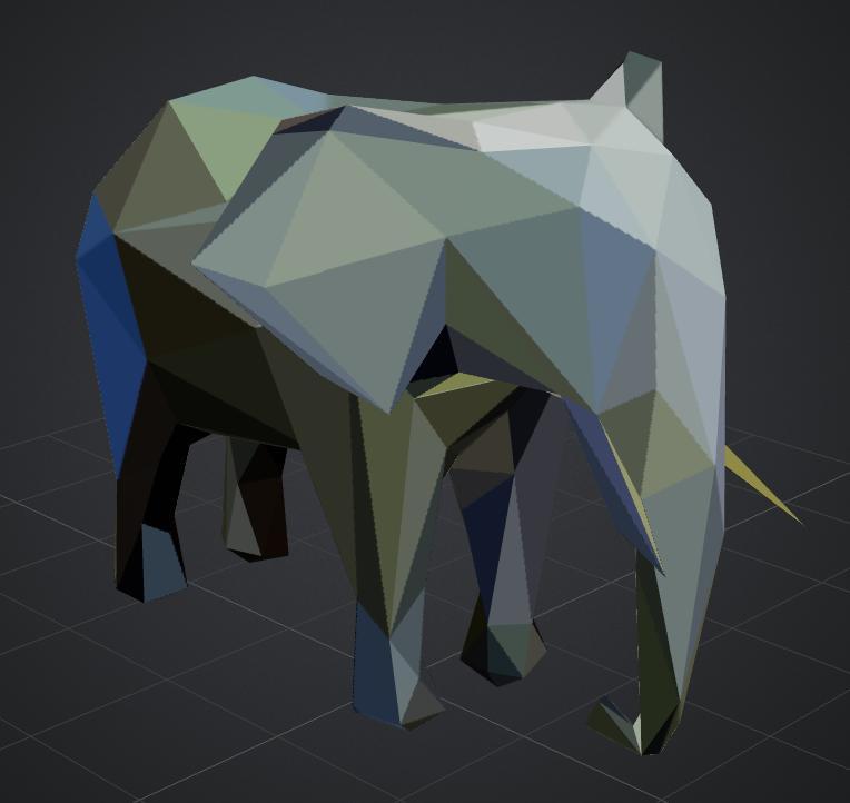 A low poly elephant