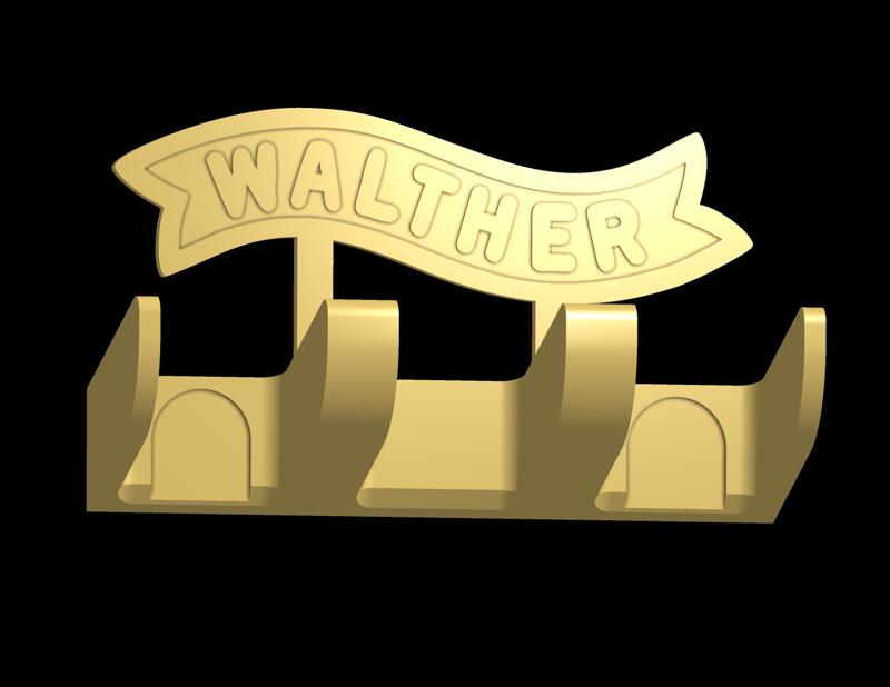 Walther slatwall rack for 3 magpull magazines