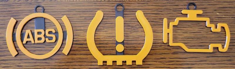 Car dashboard warning lights Christmas ornaments