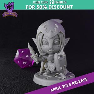 Dark Elf with Sword - Chibi Forge