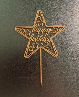 star happy birthday cake topper