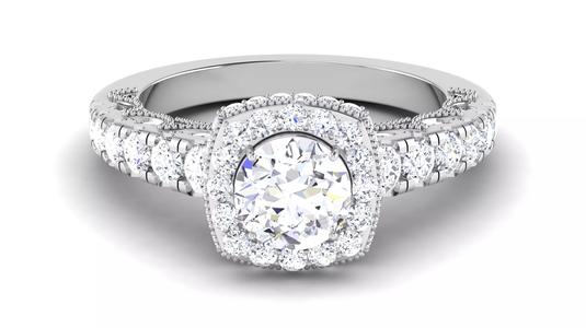 Solitaire Engagement Wedding Ring Halo Ring