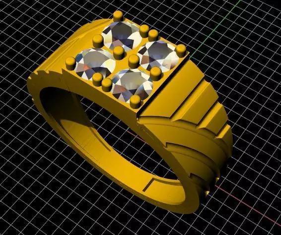 Men Stone Ring 3dm file