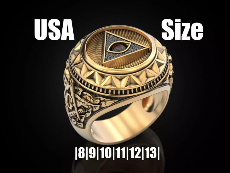 Masonic ring All-seeing eye pyramid