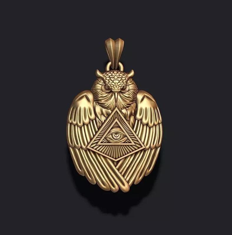 Mason owl eye of providence pendant