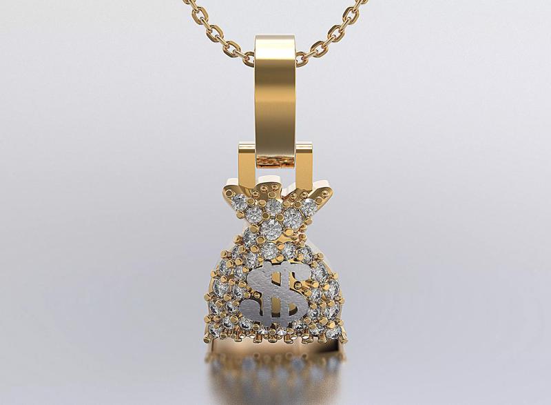 Money Bag pendant  full stones