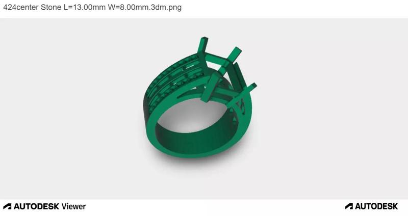 Men Ring With Emerald Cut Center Stone