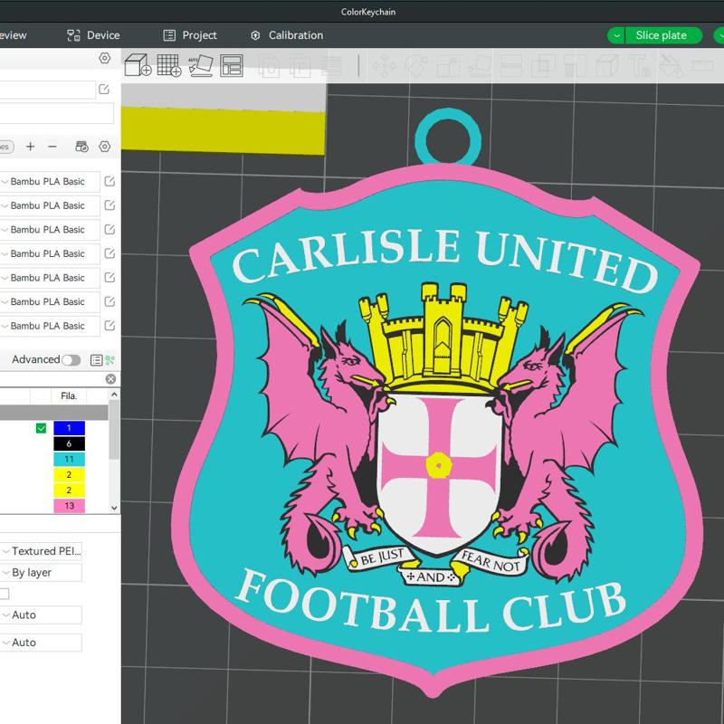 EFL League Two Carlisle United Keychain Shield color printable and renderable