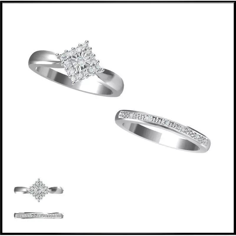 JCD Format Mens bridal set rings jewelry cad cam masters