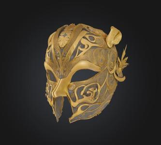 Pattern Women Prom Face Mask - Dark Embroidered Mask 3D print model