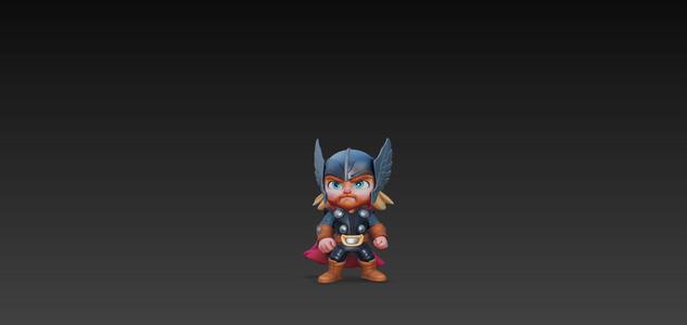 Chibi Thor – Cute Superhero Figurine