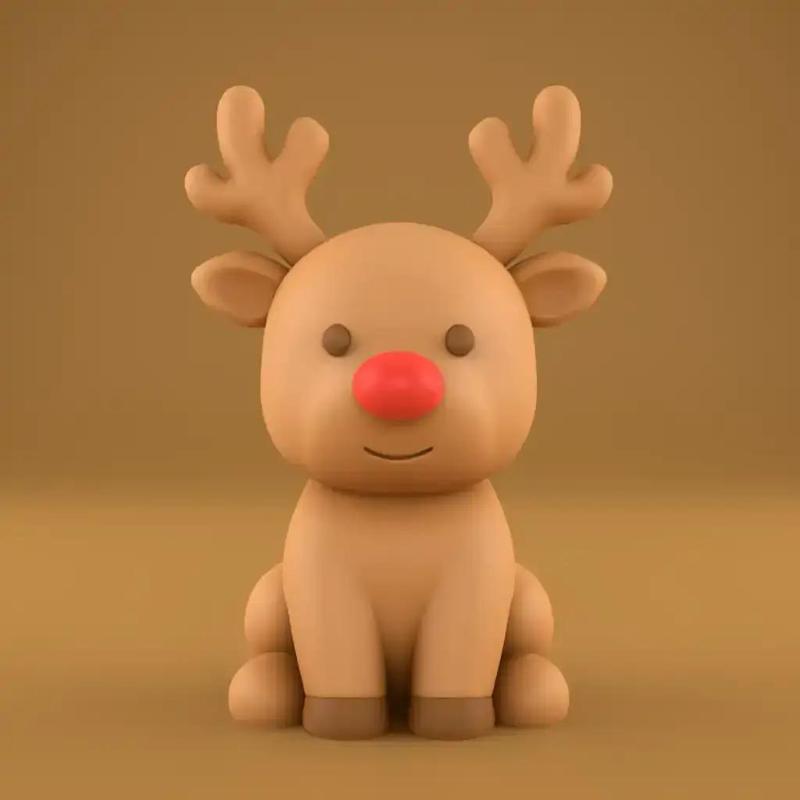 Cute Reindeer 3D Model for Holiday Decor
