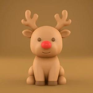 Cute Reindeer 3D Model for Holiday Decor