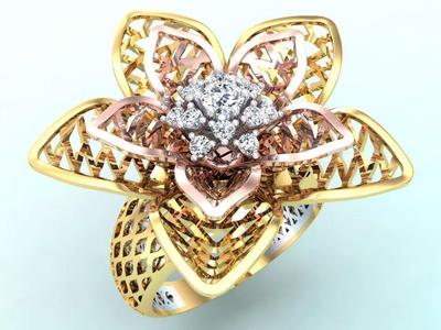 Mesh flower ring - Italian rings - Womens Rings - N6702