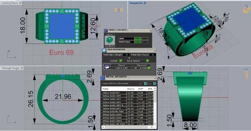 Mens Square Gold Ring with Black Stone and Diamonds Model mr0258