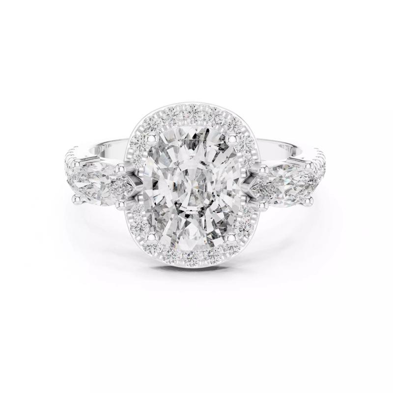 Elongated Cushion Cut Diamond Wedding Ring 3DM STL Video