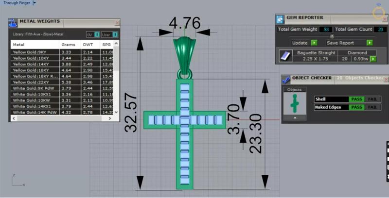 Yellow Gold Cross STL 3D Pendant with Diamonds jp0154