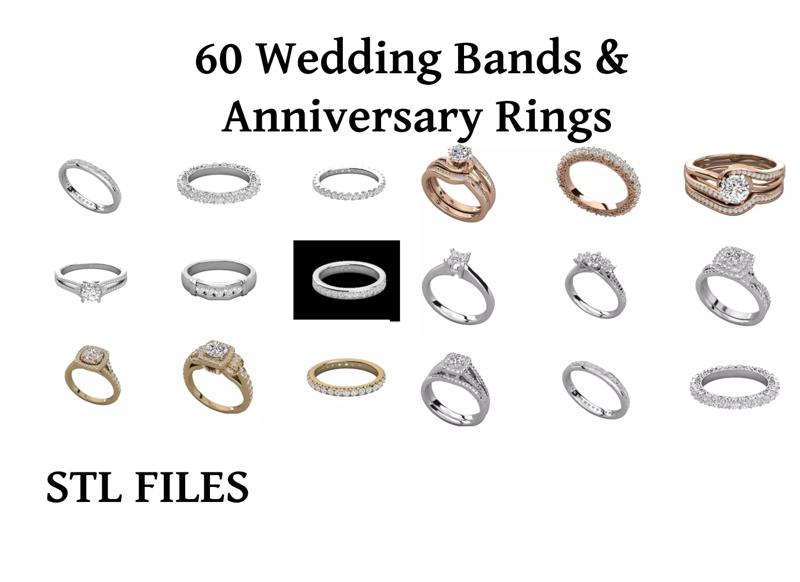 60 Various Modern Ladies and Mens Rings Jewelry Collection