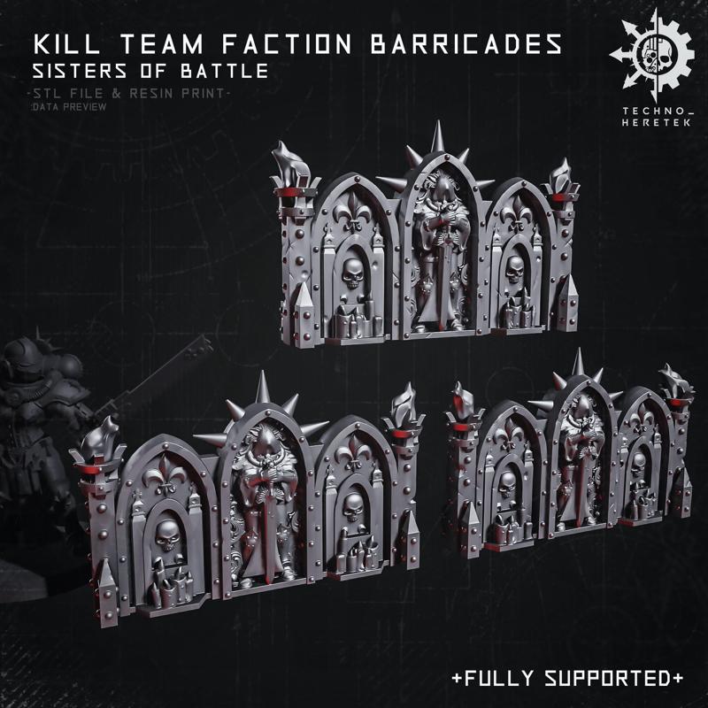 Sisters of Battle Faction Barricades for Wh40k Kill Team Sororitas & Novitiates