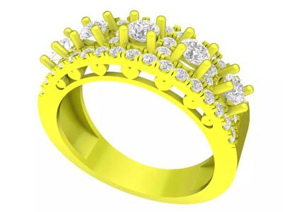 6941 Fashion Korean Diamond Women Band Ring