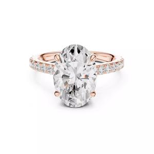 4CT Oval Cut Diamond Engagement Wedding Ring 3DM STL Video